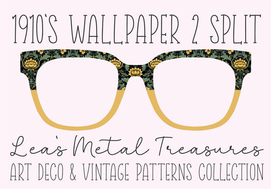 1910'S WALLPAPER 2 SPLIT Eyewear Frame Toppers COMES WITH MAGNETS