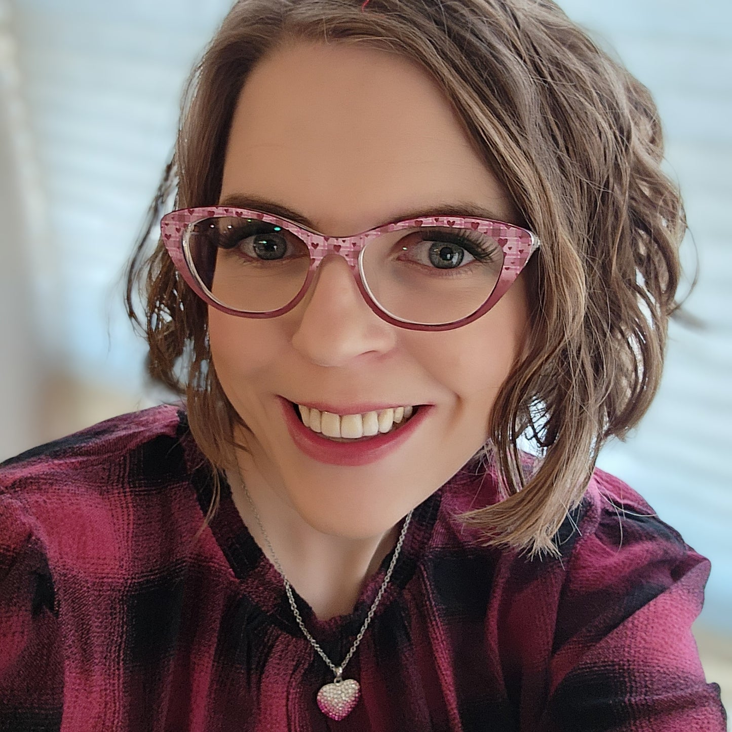 Hearts Plaid Fade Magnetic Eyewear Frame Toppers