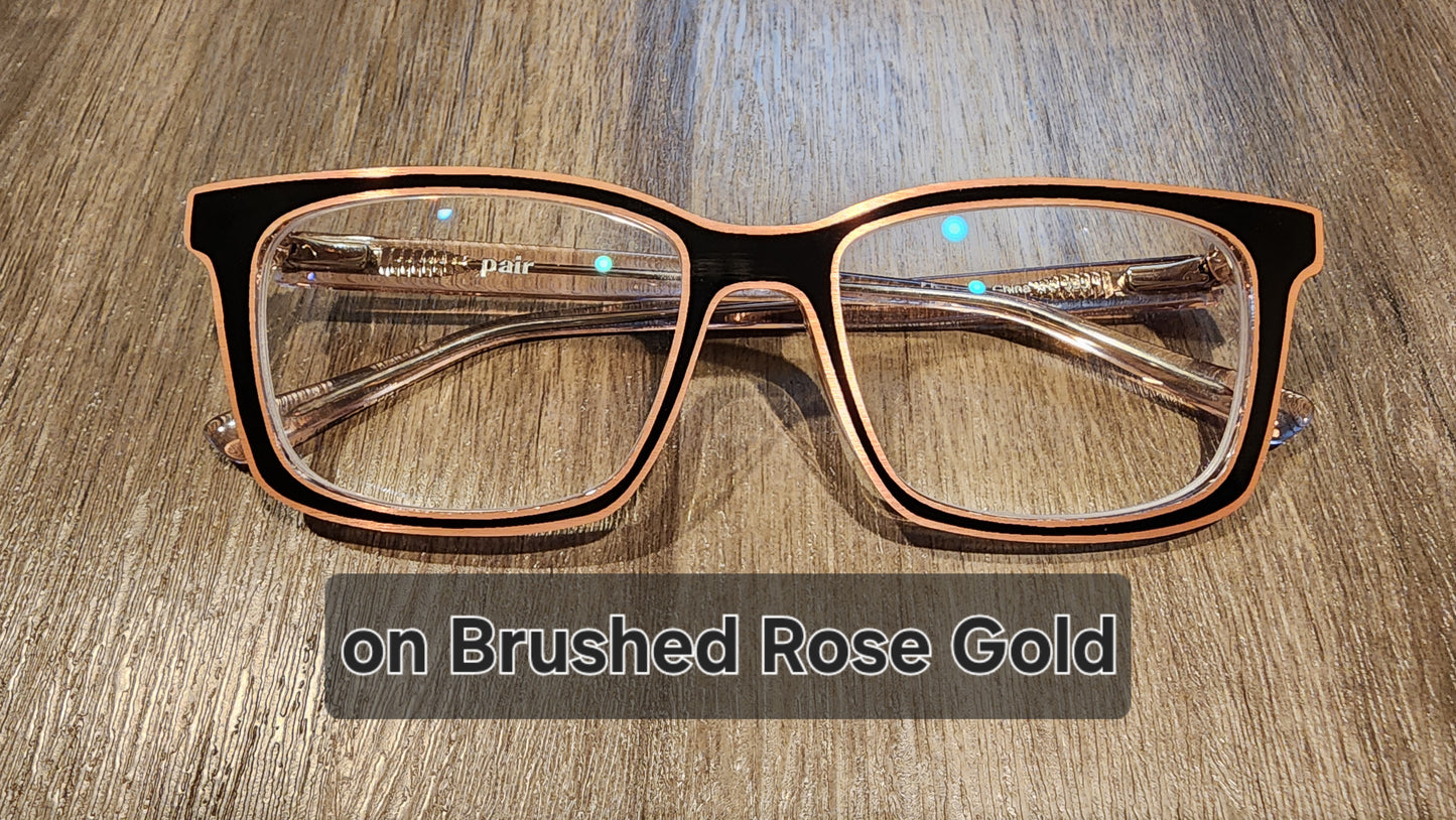 Black With White Outline (or Base Finish Outline) • Magnetic Eyeglasses Toppers