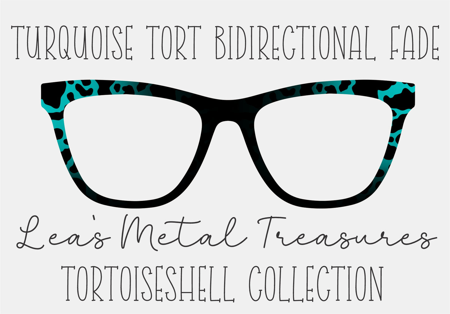 Turquoise TORT bidirectional fade Eyewear Toppers COMES WITH MAGNETS