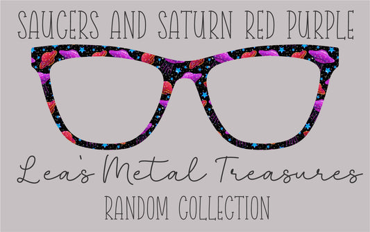Saucers and Saturn Red Purple Eyewear Frame Toppers COMES WITH MAGNETS