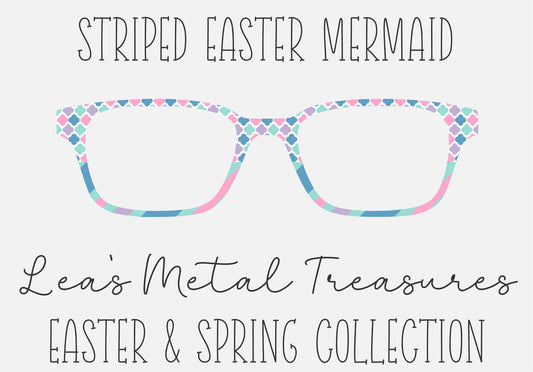 STRIPED EASTER MERMAID Eyewear Frame Toppers COMES WITH MAGNETS