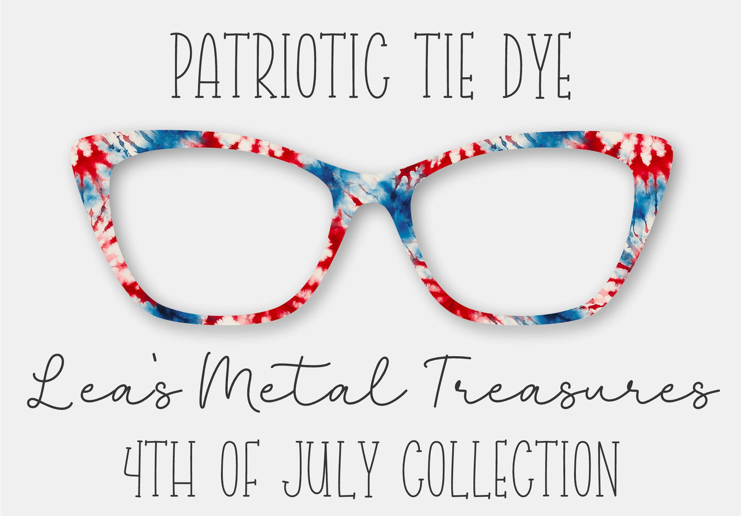 Patriotic Tie Dye Eyewear Frame Toppers COMES WITH MAGNETS