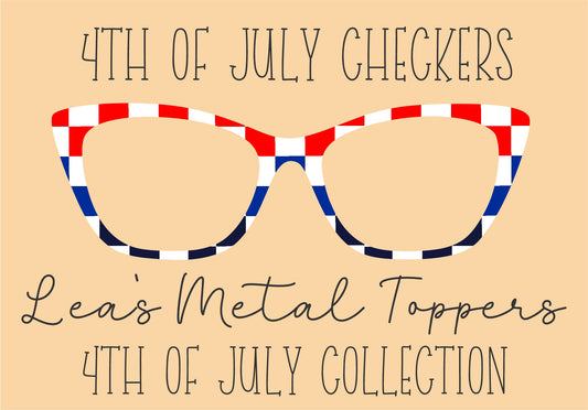 4TH OF JULY CHECKERS Eyewear Frame Toppers COMES WITH MAGNETS