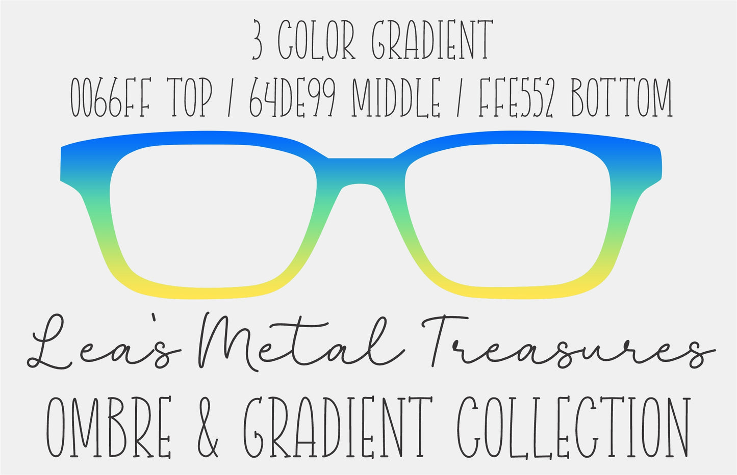 3 color gradient sunny skies Eyewear Frame Toppers COMES WITH MAGNETS