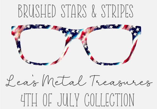 Brushed Stars and Stripes Eyewear Frame Toppers COMES WITH MAGNETS