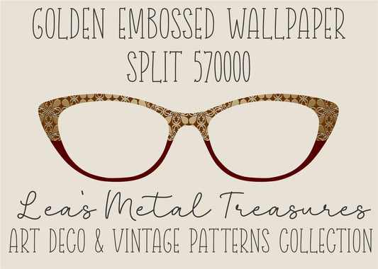 Golden Embossed Wallpaper Split Eyewear Frame Toppers COMES WITH MAGNETS