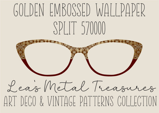 Golden Embossed Wallpaper Split Eyewear Frame Toppers COMES WITH MAGNETS