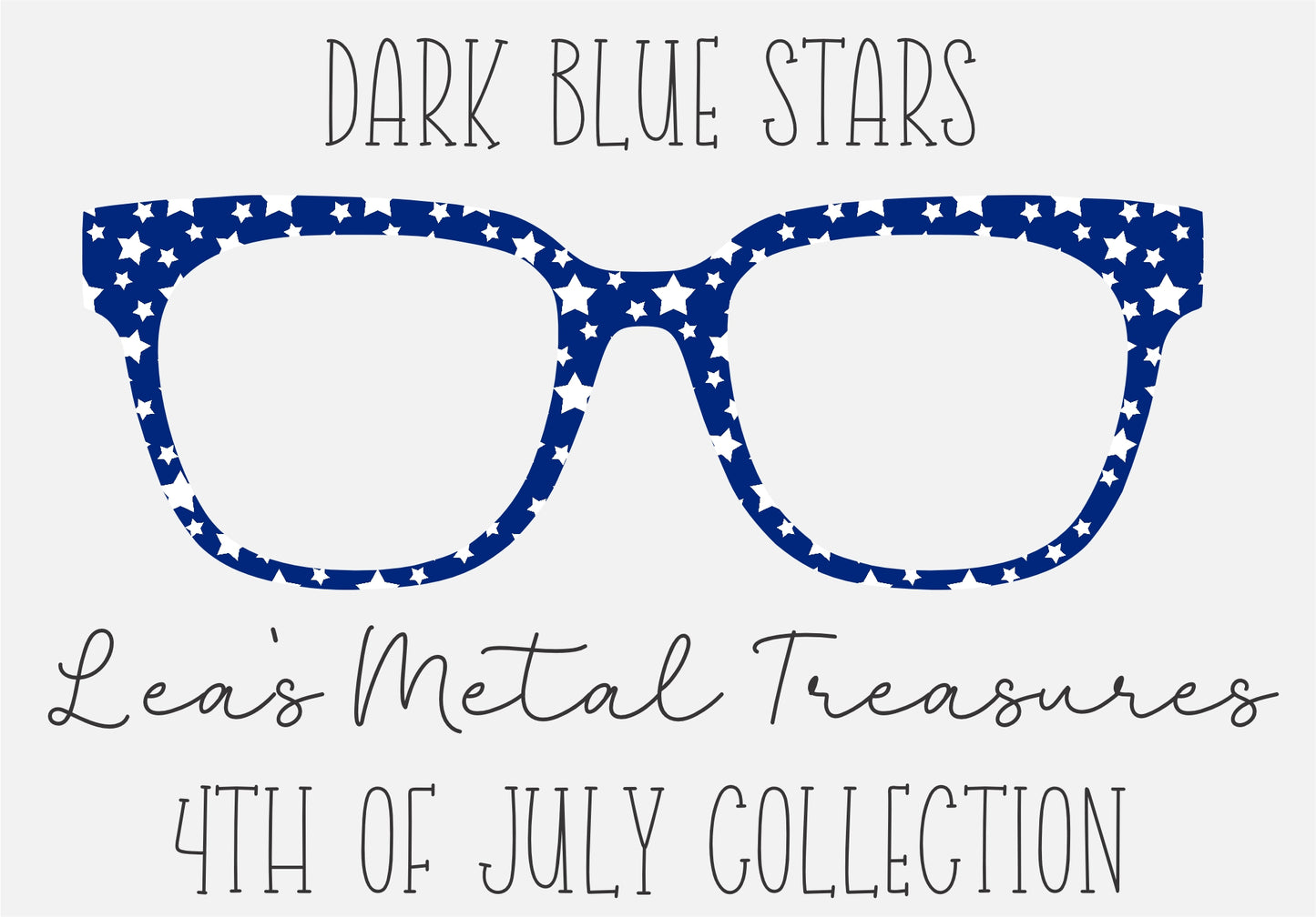 Dark Blue Stars Eyewear Frame Toppers COMES WITH MAGNETS