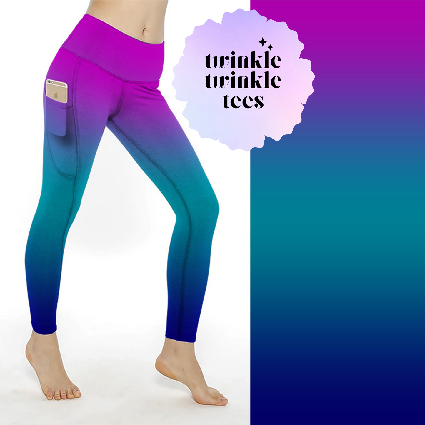 Mystique Gradient Full Length Pocket Leggings