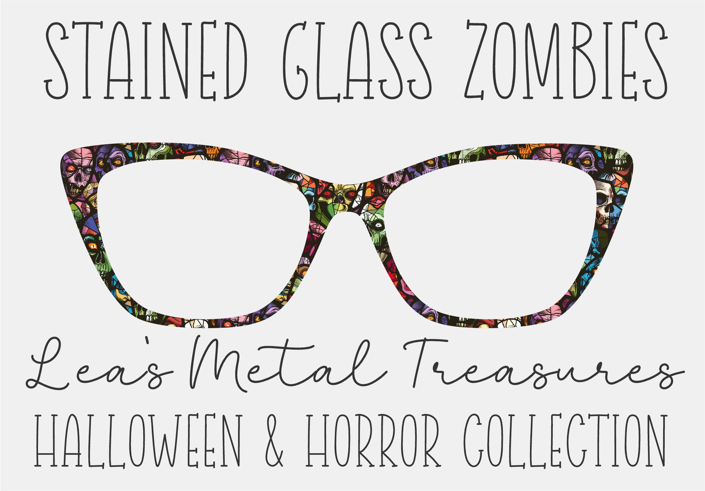Stained glass zombies Eyewear Frame Toppers COMES WITH MAGNETS