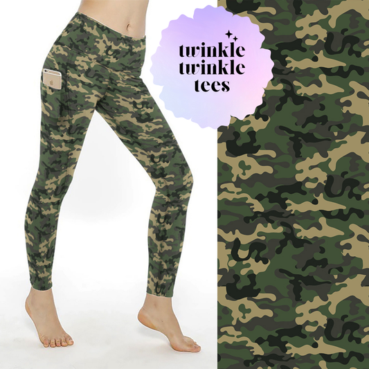 Camo Full Length Pocket Leggings