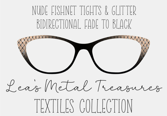 Nude fishnet tights glitter bidirectional fade to black Eyewear Frame Toppers COMES WITH MAGNETS