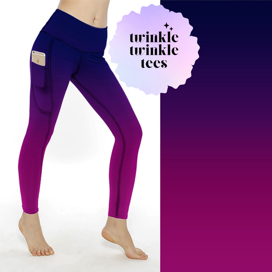 Blackberry Gradient Full Length Pocket Leggings