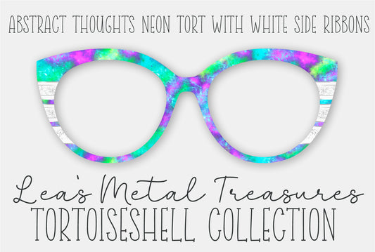 Abstract Thoughts Neon Tort with White Side Ribbons Eyewear Frame Toppers