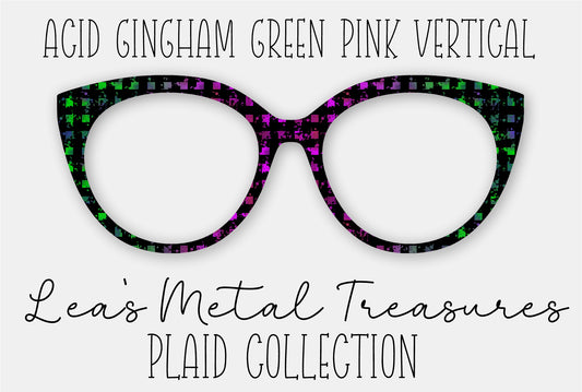Acid Gingham Green Pink Vertical Eyewear Frame Toppers