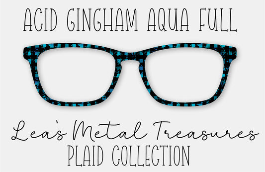 Acid Gingham Aqua Full Eyewear Frame Toppers