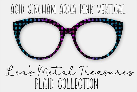 Acid Gingham Aqua Pink Vertical Eyewear Frame Toppers
