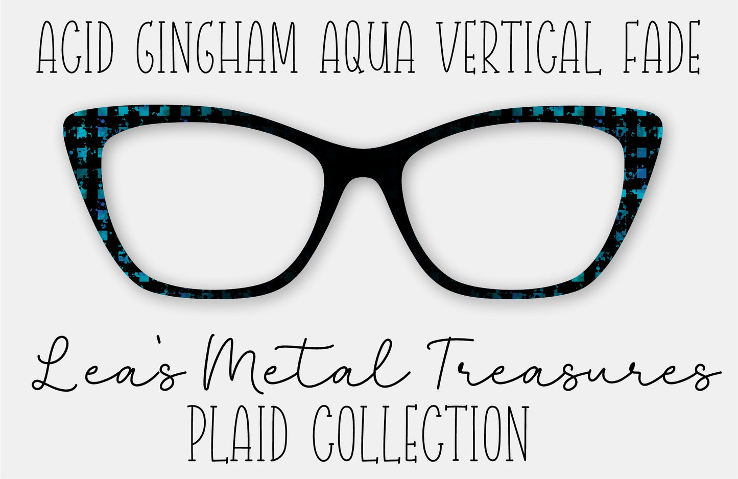 Acid Gingham Aqua Vertical Eyewear Frame Toppers