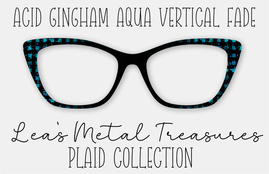 Acid Gingham Aqua Vertical Eyewear Frame Toppers
