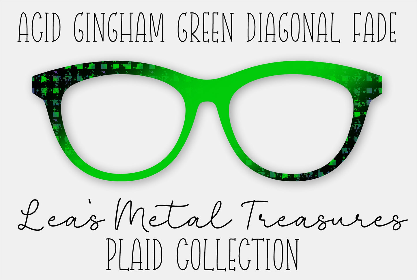 Acid Gingham Green Diagonal Fade Eyewear Frame Toppers