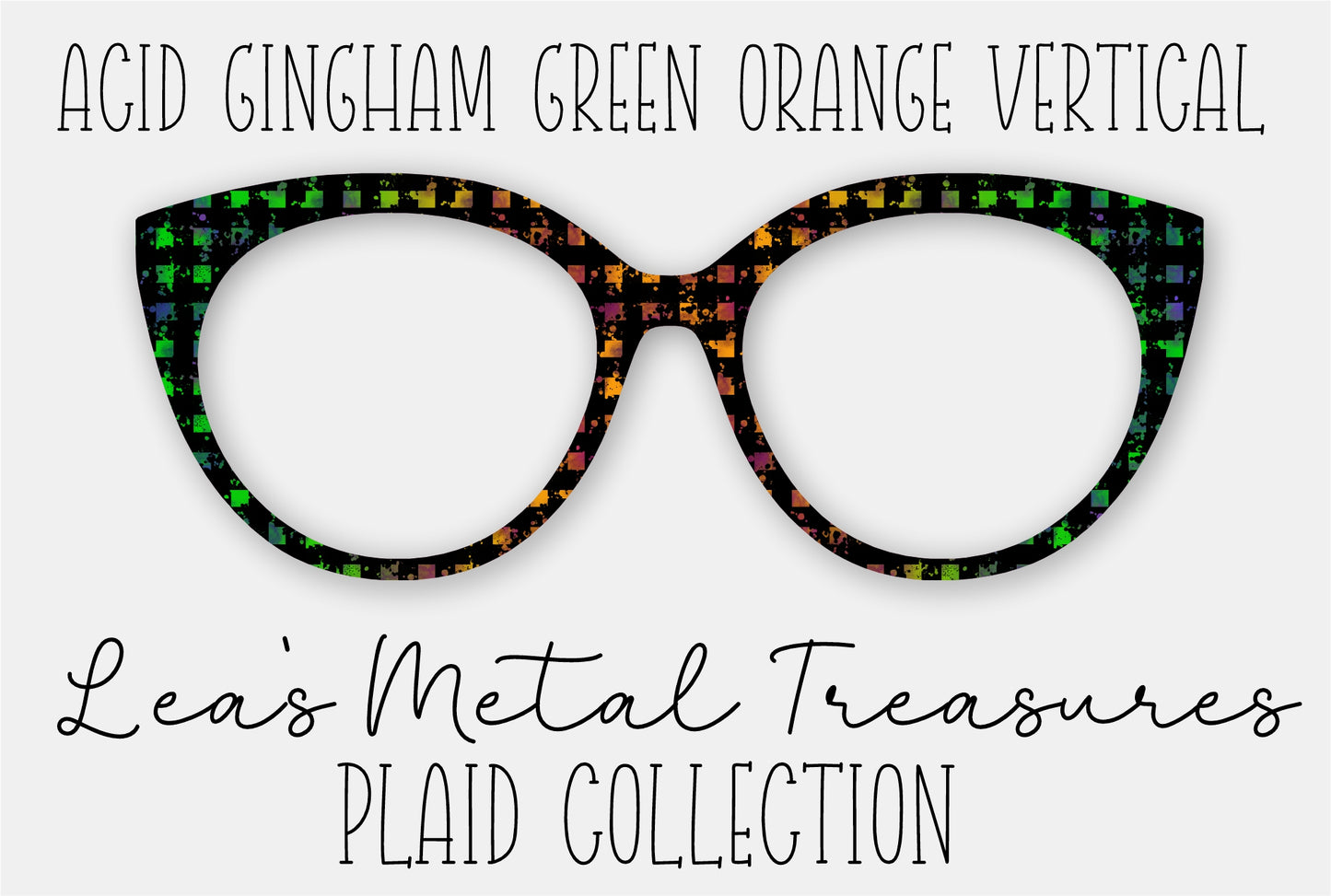 Acid Gingham Green Orange Vertical Eyewear Frame Toppers