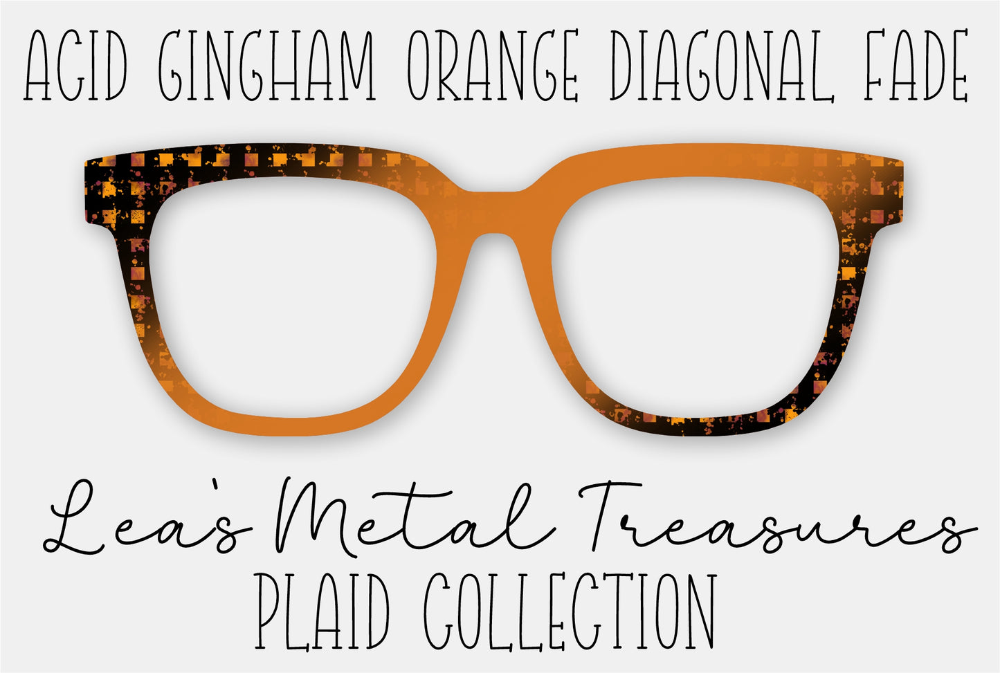 Acid Gingham Orange Diagonal Fade Eyewear Frame Toppers