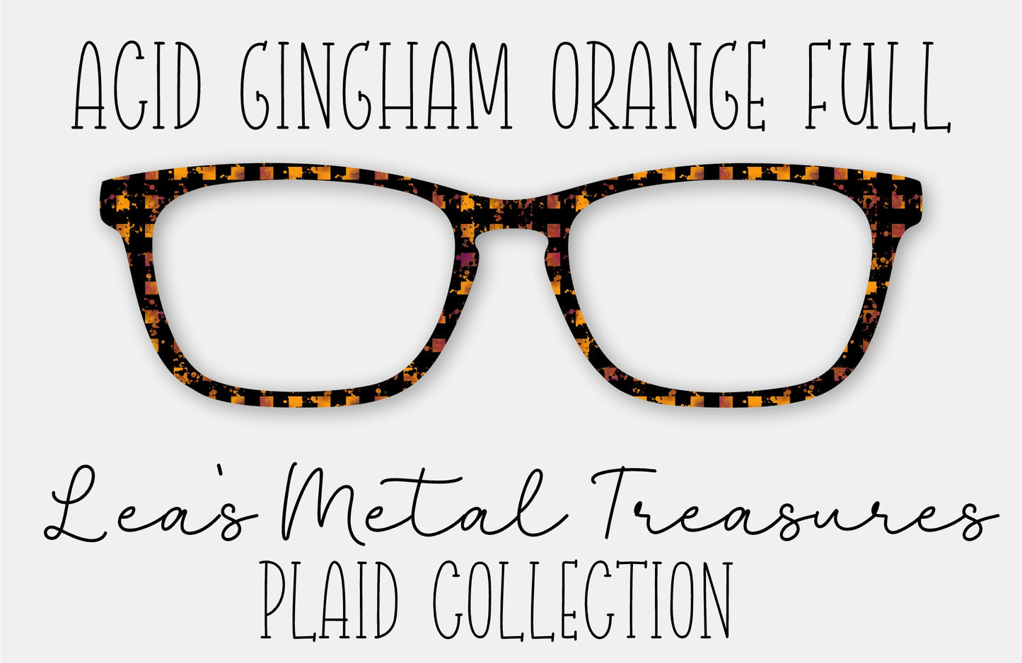 Acid Gingham Orange Full Eyewear Frame Toppers