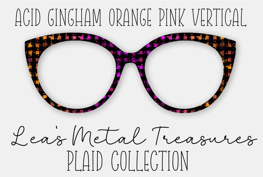Acid Gingham Orange Pink Vertical Eyewear Frame Toppers
