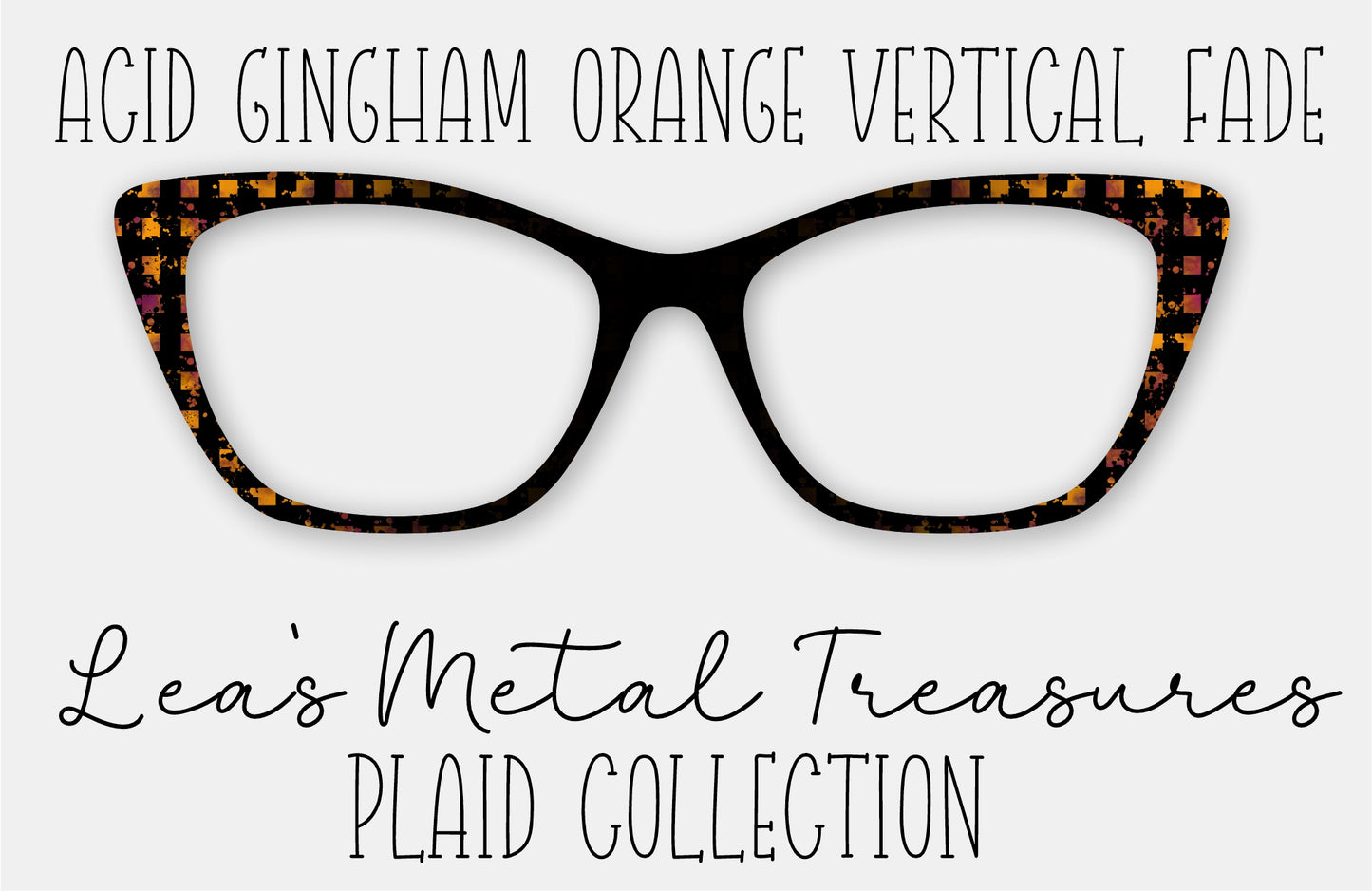 Acid Gingham Orange Vertical Eyewear Frame Toppers