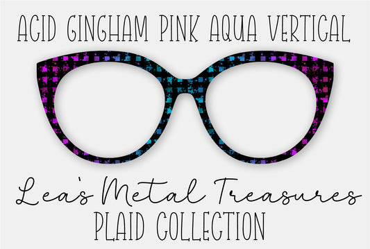 Acid Gingham Pink Aqua Vertical Eyewear Frame Toppers