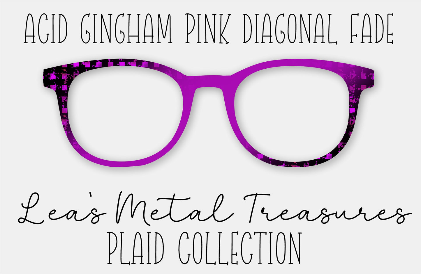 Acid Gingham Pink Diagonal Fade Eyewear Frame Toppers