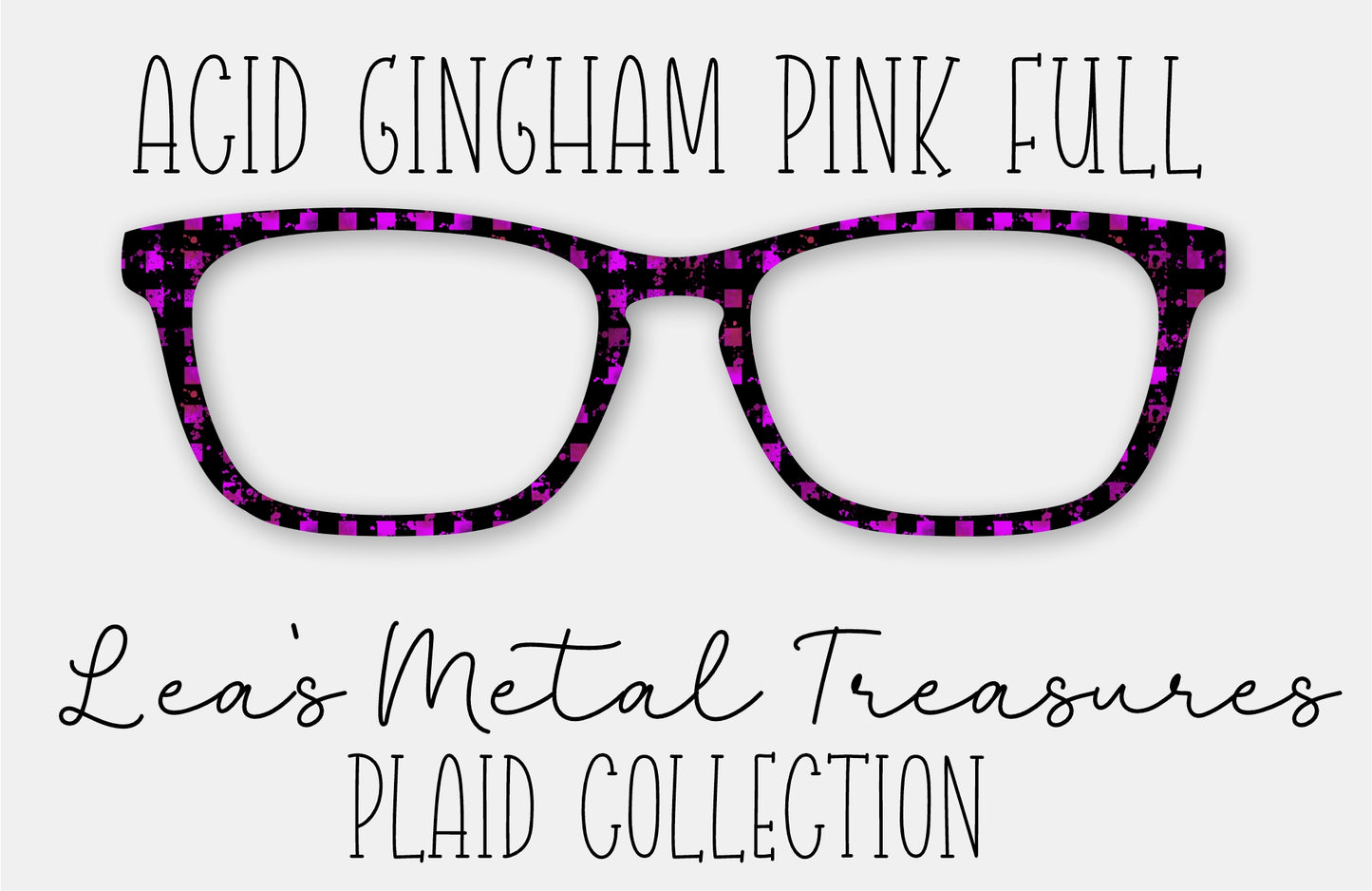 Acid Gingham Pink Full Eyewear Frame Toppers