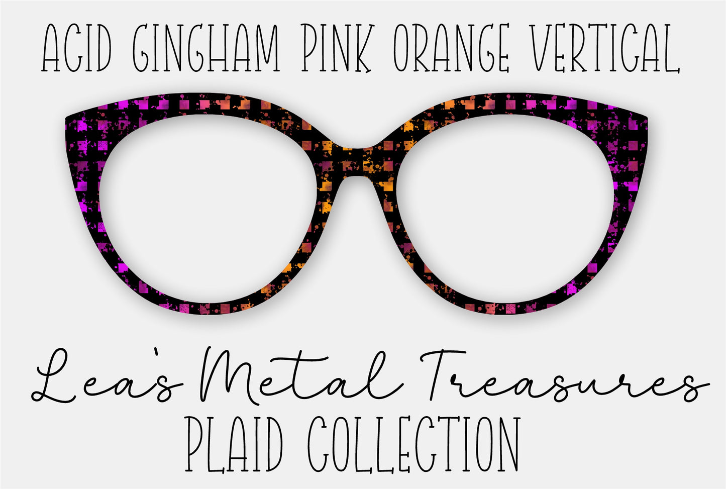 Acid Gingham Pink Orange Vertical Fade Eyewear Frame Toppers