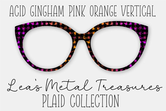 Acid Gingham Pink Orange Vertical Fade Eyewear Frame Toppers