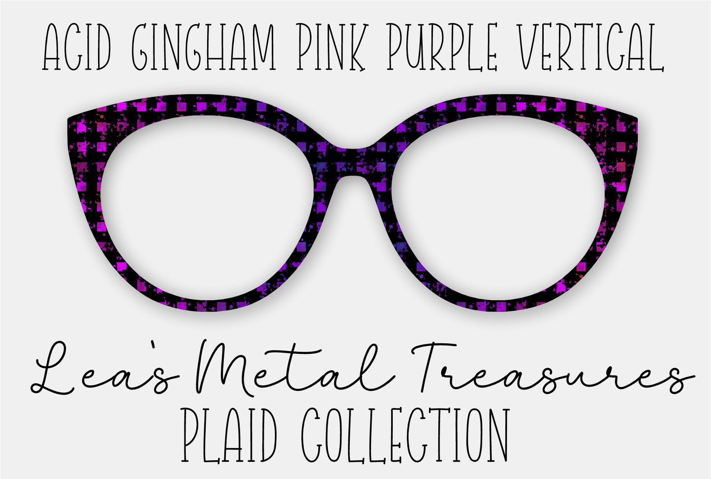 Acid Gingham Pink Purple Vertical Fade Eyewear Frame Toppers