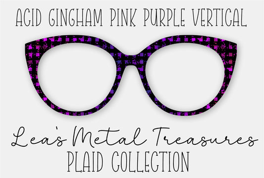 Acid Gingham Pink Purple Vertical Fade Eyewear Frame Toppers