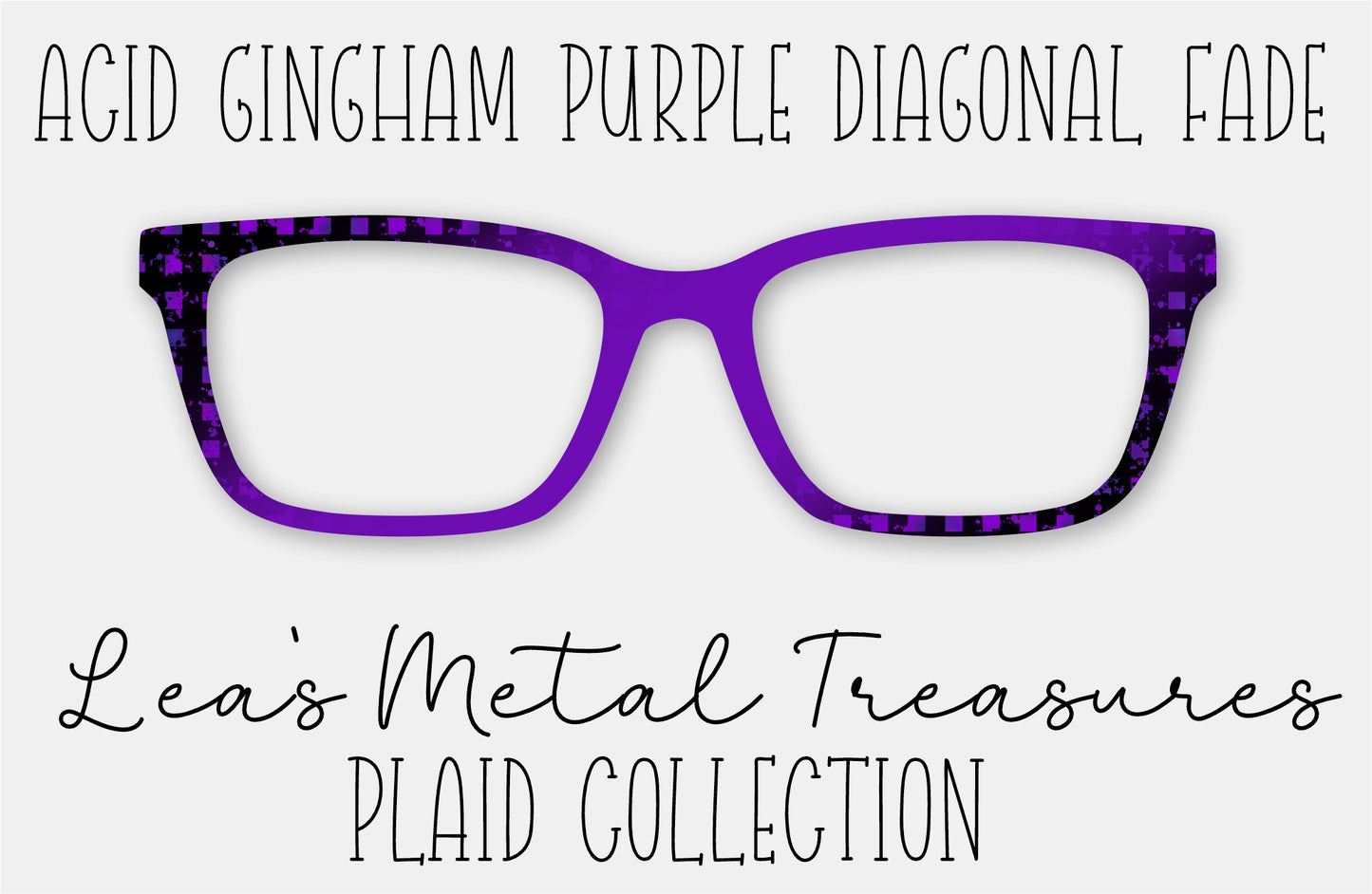 Acid Gingham Purple Diagonal Fade Eyewear Frame Toppers