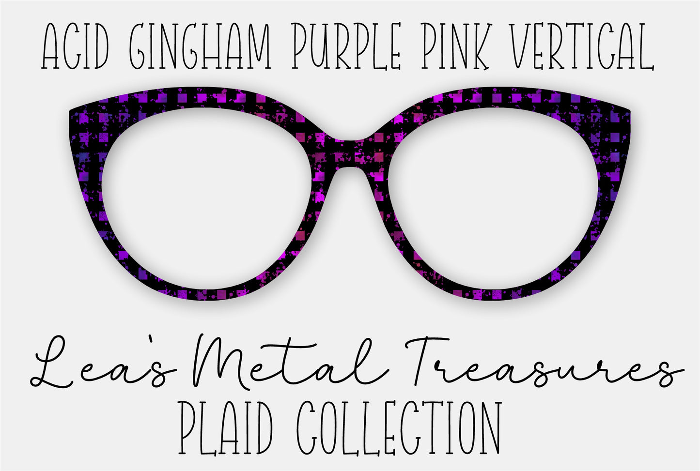 Acid Gingham Purple Pink Vertical Fade Eyewear Frame Toppers