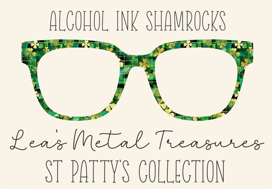 ALCOHOL INK SHAMROCKS Eyewear Frame Toppers COMES WITH MAGNETS