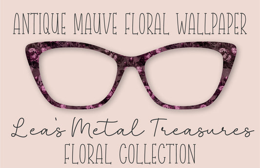 Antique Mauve Floral Wallpaper Eyewear Frame Toppers COMES WITH MAGNETS