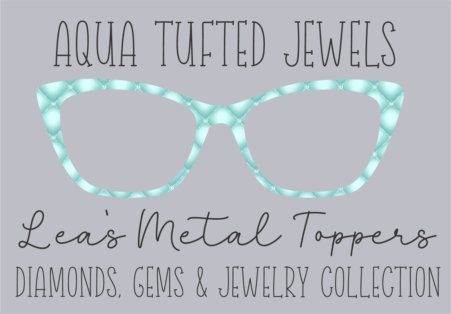 AQUA TUFTED JEWELS Eyewear Frame Toppers COMES WITH MAGNETS
