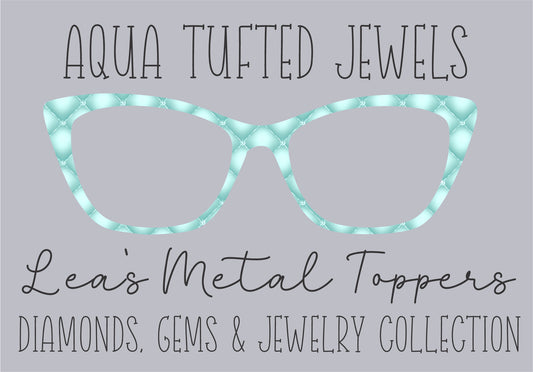 AQUA TUFTED JEWELS Eyewear Frame Toppers COMES WITH MAGNETS