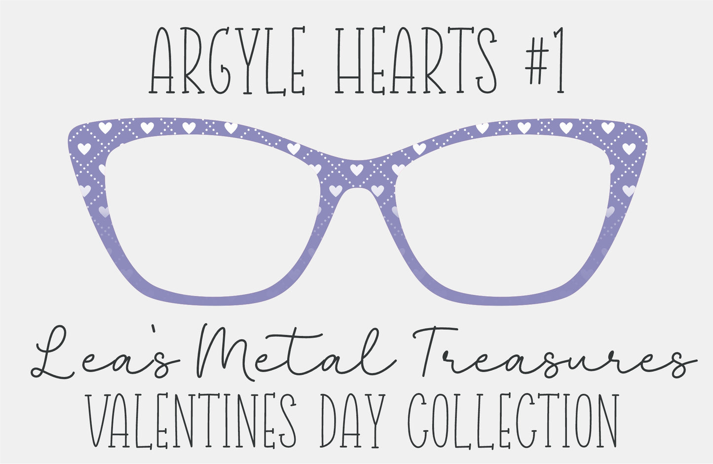 Argyle Hearts 1 Eyewear Frame Toppers COMES WITH MAGNETS