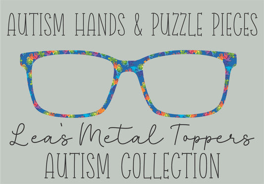 AUTISM HANDS AND PUZZLE PIECES Eyewear Frame Toppers