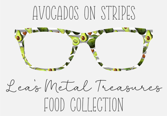 AVOCADOS ON STRIPES Eyewear Frame Toppers COMES WITH MAGNETS