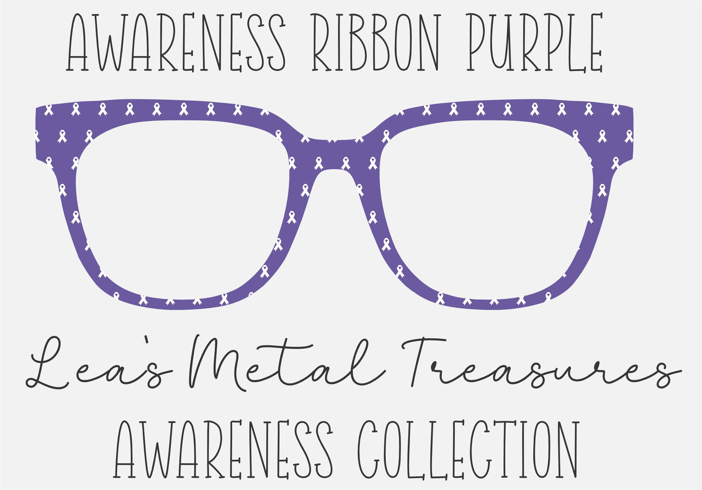 AWARENESS RIBBON PURPLE Eyewear Frame Toppers COMES WITH MAGNETS