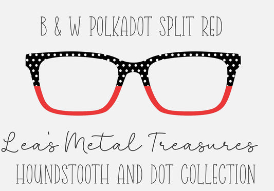 BW POLKADOT SPLIT RED Eyewear Frame Toppers COMES WITH MAGNETS