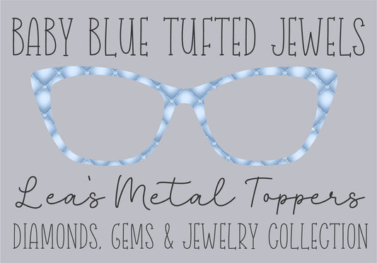 BABY BLUE TUFTED JEWELS Eyewear Frame Toppers COMES WITH MAGNETS