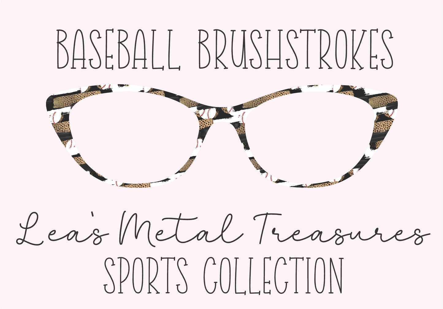 BASEBALL BRUSHSTROKES Eyewear Frame Toppers COMES WITH MAGNETS